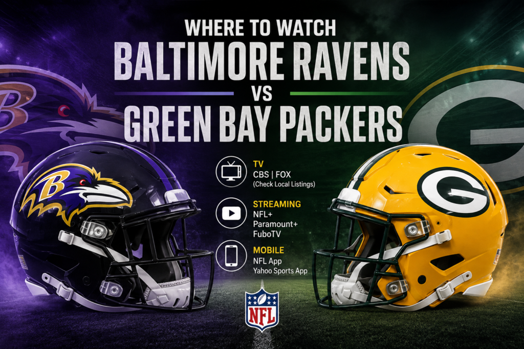 where to watch baltimore ravens vs green bay packers